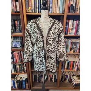 Vintage 80s Union Made Lilli Ann Collection Women’s 2X Linen Cardigan Sweater